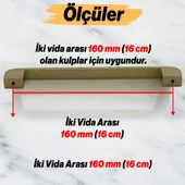 Zehra (160 mm - 16 cm) Mat Gold Metal Mobilya Mutfak Çekmece Dolap Dolabı Kapak Kulbu Kulpu Kulpları thumbnail 2