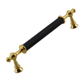 Melis (128 mm - 12.8 cm) Siyah Gold Metal Mobilya Mutfak Çekmece Dolap Dolabı Kulbu Kulpu Kulpları thumbnail 4