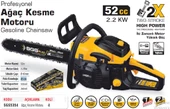 SGS5354 Benzinli Profesyonel Ağaç Kesme Motoru Motoru 45 Cm - 2
