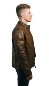 Gölgeli Kahve Hakiki Deri Erkek Ceketi Thor - 4