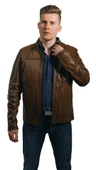 Gölgeli Kahve Hakiki Deri Erkek Ceketi Thor - 6