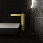FONTANA YÜKSEK LAVABO BATARYASI (FIRÇALANMIŞ ALTIN) FJ-6022 - 2