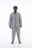 4007 Uzun Kol Çizgili Gaffur Erkek Pijama Takım - 2