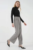 6647 Bol Paça Kumaş Pantolon - Gri - 3