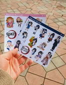 Mitsuri Kanroji-Obanai Iguro-parlak kağıt -2li sticker set-Demon Slayer Anime thumbnail 7