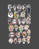 Mitsuri Kanroji-Obanai Iguro-parlak kağıt -2li sticker set-Demon Slayer Anime thumbnail 4