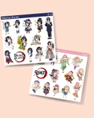 Mitsuri Kanroji-Obanai Iguro-parlak kağıt -2li sticker set-Demon Slayer Anime thumbnail 3