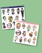 Mitsuri Kanroji-Obanai Iguro-parlak kağıt -2li sticker set-Demon Slayer Anime thumbnail 1