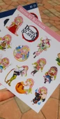 Demon Slayer-Mitsuri Kanroji-Obanai Iguro-parlak kağıt -2li sticker set- başarı etiket süsleme - 9