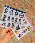 Demon Slayer-Mitsuri Kanroji-Obanai Iguro-parlak kağıt -2li sticker set- başarı etiket süsleme - 7