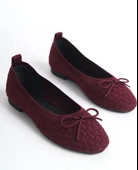 Feles Triko Fiyonk Detaylı Kadın Babet Ayakkabı thumbnail 8