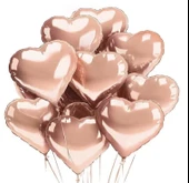 Brokoli Home Kalp Folyo Uçan Balon Gold Rose 3 Adet 45 Cm 18 İnç - 3