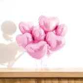 Brokoli Home Kalp Folyo Uçan Balon Pembe 2 Adet 45 Cm 18 İnç - 4