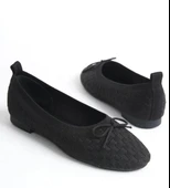 Feles Triko Fiyonk Detaylı Kadın Babet Ayakkabı thumbnail 10