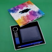 Kalem Anahtarlık Ve Cüzdan Mavi Set - 1