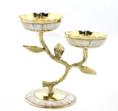 Pirinç Sedefli 2'li Şamdan 5934 - 1