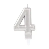 4 Rakam Mum Gümüş Renk - 1