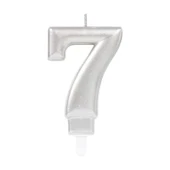 7 Rakam Mum Gümüş Renk - 1
