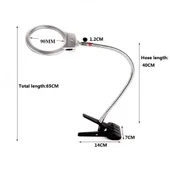 2.5x90 Mm 5x24 Mm Büyüteç, Mandallı Metal Hortumlu Masa Üstü Büyüteç - 3