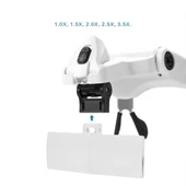 5 Lens 1.0x3.5x, 2led Işıklı  Ile Ayarlanabilir Gözlük Büyüteç9892b2 - 2