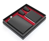 Paslanmaz Çelik 2 Shot Bardak Ve  Tabakalı Matara Seti Alk2670 - 1