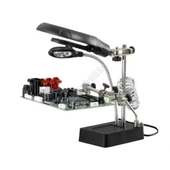 Masa Üstü Mandallı ,2.5x90mm, 7.5x34mm Mercekli ,adaptörlu Işıklı Büyüteç - 6