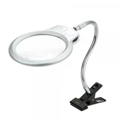 2.5x130 Mm 5x24 Mm Led Aydınlatmalı Büyüteç,masa Üstü Metal Hortum Mandallımg15124c - 4