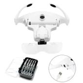 Şarjlı Gözlük Büyüteç Çalışma Büyüteci 5 Lensli 9892b2c - 5