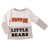 Toontoy Kız Bebek Tişört Little Bears Baskılı - 4