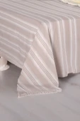 Upstyle Sport Çizgili Çarşaf + Yastık Kılıfı  Seti Tek Kişilik Soft Line Bej thumbnail 3