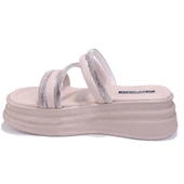 Dagoster DZA07-1241305 Bej Taşlı Spor Kadın Terlik thumbnail 3