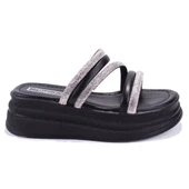 Dagoster DZA07-1241305 Siyah Taşlı Spor Kadın Terlik thumbnail 2