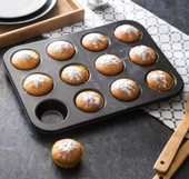 12 Bölmeli Metal Yapışmaz Muffin Kek Kalıbı - 3