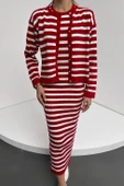 Çizgi Desenli Hırka Ve Elbise İkili Triko Takım thumbnail 2