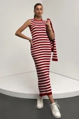 Çizgi Desenli Hırka Ve Elbise İkili Triko Takım thumbnail 3