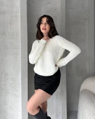 Bisiklet Yaka Selanik Örgü Triko Kazak - 3