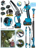 Waltmann Germany W-900 Teleskopik + 55 MM Dijital Budama Makası + Otomatik Yağ Pompalı Zincirli Testere 2 Akülü - 1