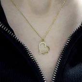 Işıltılı Sonsuz Kalp Bağı Altın Kolye thumbnail 2