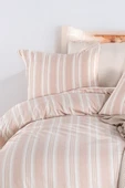 Upstyle Sport Çizgili Nevresim Takımı Çift Kişilik Soft Line Bej - 3