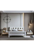 Ninnimo Still 160x200 Yatak Uyumlu Çift Kişilik Mdf Beyaz Karyola Msçy-1 - 2