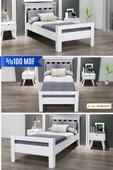 Ninnimo 100x200 Yatak Uyumlu Still Tek Kişilik Beyaz Genç Mdf Karyola - 1