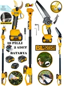 Eisenn G-3650 3.2 Mt Teleskopik 55 MM Dijital Budama Makası +Otomatik Yağ Pompalı Zincirli Testere 2 Akülü - 1