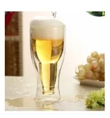 Linanware Şişe Tasarımlı Çift Cidarlı Cam Bardak Bira Meşrubat 350ML DC106 thumbnail 1