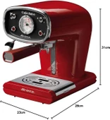 ARİETE Ceffe Retro Cappuccino/Espresso Makinesi Alüminyum Hazne Kırmızı 1388A 900W - 6