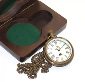 Ahşap Kutulu Pirinç Köstekli Saat Ksk2103 - 1