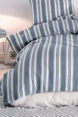 Upstyle Sport Çizgili Nevresim Takımı Çift Kişilik Soft Line Lacivert - 2
