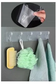 2 Adet Kendinden Yapışkanlı Güçlü Şeffaf 5li Askılık - Kapı Arkası Mutfak Duvar Banyo thumbnail 2