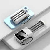 eNeRX Powerbank 10000 mAh 2.0 Amper  Dahili Kablolu ENR-P10DC Siyah - 8