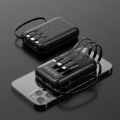 eNeRX Powerbank 10000 mAh 2.0 Amper  Dahili Kablolu ENR-P10DC Siyah - 1
