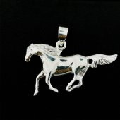 Dört Nala Koşan At Tasarımlı 925 Ayar Gümüş Kolye Ucu thumbnail 3